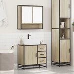 vidaXL Ensemble de meubles de salle de bain 2 Pièces chêne sonoma