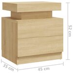 vidaXL Table de chevet Chêne sonoma 45x35x52 cm Bois d'ingénierie