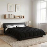 vidaXL Duvet complet toute l'année Noir 240 x 260 cm Microfibre