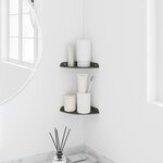 vidaXL Étagère Flottante d'Angle 2 pc Vert olive 15 x 15 x 2 cm