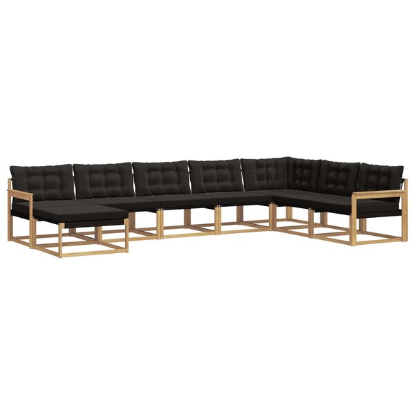 vidaXL Ensemble de canapés d'extérieur 8 pc Blanc et noir