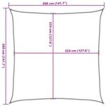 vidaXL Voile d'ombrage 160 g/m² carré gris clair 3 6x3 6 m PEHD