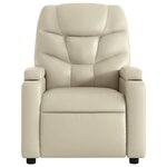 vidaXL Fauteuil inclinable électrique crème similicuir