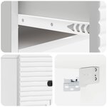 vidaXL Cabinet de chevet mural Blanc brillant 34 5 x 33 x 20 cm