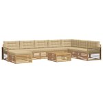 vidaXL Ensemble de canapés d'extérieur 9 pc Blanc et Beige