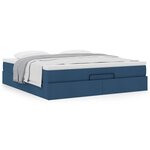 VidaXL Cadre de lit ottoman avec matelas bleu 180x200 cm tissu