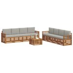 vidaXL Ensemble de canapés d'extérieur 9 pc Naturel et gris clair