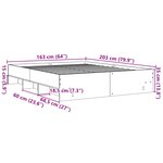 vidaXL Cadre de lit sans matelas sonoma gris 160x200cm bois ingénierie