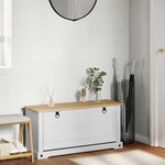 vidaXL Cabinet à chaussures Corona Blanc 99 x 32 x 49 cm Pin massif