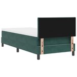 Lit à ressorts vidaXL avec matelas et LED vert foncé 90x200 cm en velours