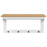 vidaXL Porte-manteau HILL Blanc et marron miel 90 x 35 x 41 5 cm