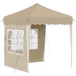 vidaXL Tente de fête pop-up 195 x 195 x 245 cm Crème Tissu Oxford