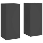 vidaXL Support de Plante 2 Pièces Noir 24 x 24 x 55 cm Acier