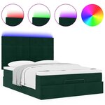 vidaXL Cadre de lit ottoman avec matelas vert foncé 140x200 cm velours