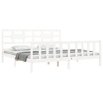 vidaXL Cadre de lit sans matelas blanc 200x200 cm bois massif de pin