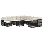 vidaXL Ensemble de canapé de jardin 12 Pièces Noir et blanc crème