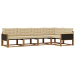 vidaXL Ensemble de canapés d'extérieur 5 Pièces Naturel et Beige