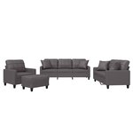 vidaXL Ensemble de canapés 4 Pièces avec coussins gris similicuir