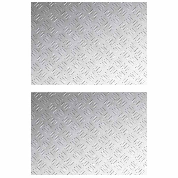 vidaXL Plaques à damier 2 Pièces Argent 70 x 50 cm Aluminium