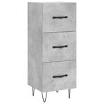 vidaXL Buffet haut Gris béton 34 5x34x180 cm Bois d'ingénierie
