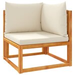 vidaXL Salon de jardin avec coussins 11 Pièces bois massif d'acacia
