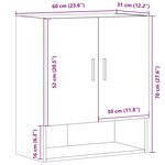 vidaXL Armoire murale chêne artisanal 60x31x70 cm bois d'ingénierie