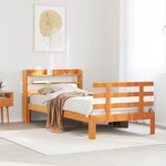 vidaXL Cadre de lit avec tête de lit sans matelas cire marron 75x190cm