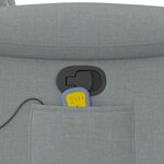 vidaXL Fauteuil de massage inclinable Gris clair Tissu