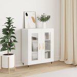vidaXL Buffet Blanc brillant 69 5x34x90 cm Bois d'ingénierie