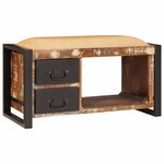 vidaXL Banc de Rangement Multicolore Bois massif de récupération