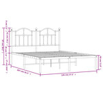 vidaXL Cadre de lit métal sans matelas avec tête de lit noir 140x200cm