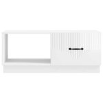 vidaXL Table basse Blanc brillant 90 x 50 x 37 cm Bois d'ingénierie
