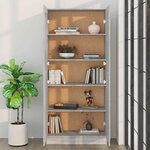 vidaXL Bibliothèque Sonoma gris 82 5x30 5x185 5 cm Bois d'ingénierie