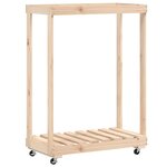 vidaXL Porte-bûches avec roulettes 76 5x40x108 cm bois massif de pin