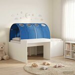vidaXL Cadre de lit avec tunnel 3 Pièces Blanc et bleu Bois d'ingénierie