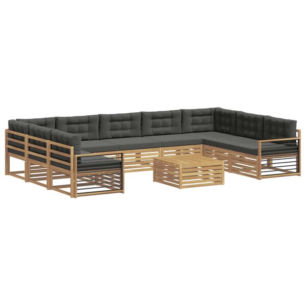 vidaXL Ensemble de canapés d'extérieur 10 pc Blanc et anthracite