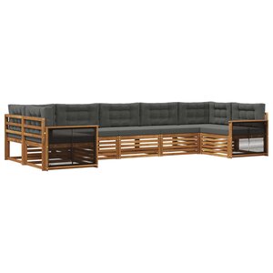 vidaXL Ensemble de canapés d'extérieur 7 pc Naturel et Anthracite