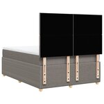 vidaXL Sommier à lattes de lit avec matelas Taupe 140x200 cm Tissu