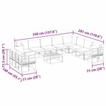 vidaXL Ensemble de canapé de jardin avec coussin Noir Aluminium