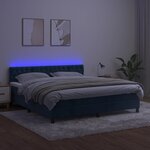 vidaXL Sommier à lattes de lit avec matelas LED Bleu foncé 180x200 cm