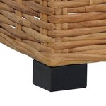 vidaXL Repose-pied avec coussin Rotin naturel