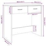 vidaXL Bureau chêne marron 80x40x75 cm bois d'ingénierie