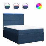 vidaXL Sommier à lattes de lit avec matelas Bleu 140x190 cm Tissu