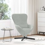 vidaXL Fauteuil œuf Gris clair Velours