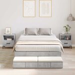 vidaXL Cadre de lit avec rangement Gris béton 236.5 x 120 x 31.5 cm
