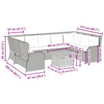 vidaXL Salon de jardin 7 Pièces avec coussins Gris Résine tressée