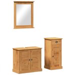 vidaXL Ensemble de mobilier de salle de bain VIGO 3 Pièces Marron