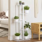 vidaXL Support pour plantes 5 niveaux 43x22x98 cm Blanc Métal