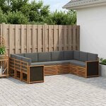 vidaXL Ensemble de canapés d'extérieur 7 pc Naturel et Anthracite