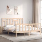 vidaXL Cadre de lit avec tête de lit 160x200 cm bois massif